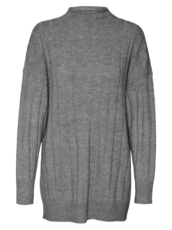 Vero Moda Pullover & Sweatshirts*VMWILLA LS FUNNELNECK LONG PULL GA BOO Medium Grey Melange