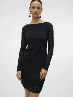 Vero Moda Kleider*VMZOE 2-WAY LS SHORT DRESS JRS NOOS Black