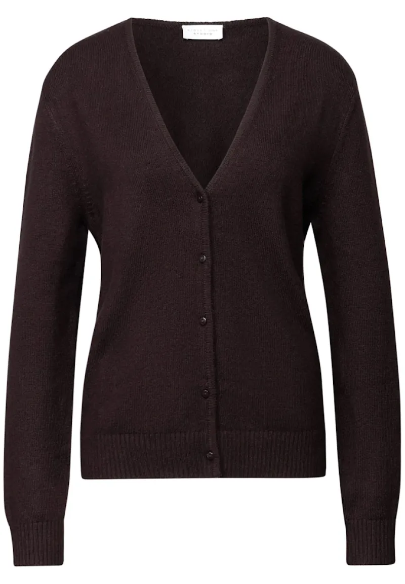 STREET ONE STUDIO Pullover & Sweatshirts*V-Neck Cardigan velvet wine
