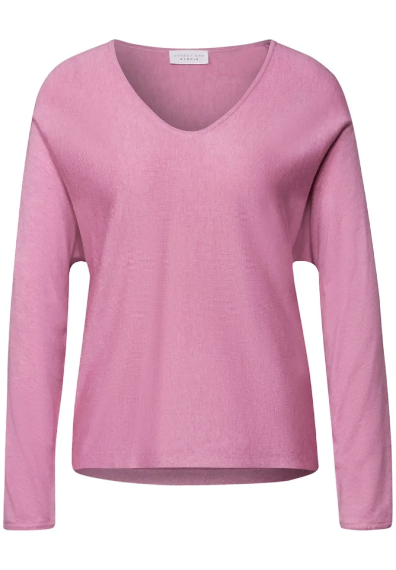 STREET ONE STUDIO Pullover & Sweatshirts*V-Neck Pullover intense rose mel.