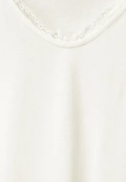 Street One Shirts*V-Neck Shirt mit Spitze off white