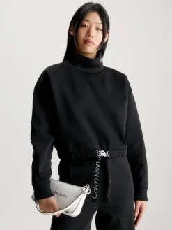 Calvin Klein Jeans Pullover & Sweatshirts*WAIST DRAWCORD ROLLNECK Black