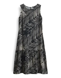 Opus Kleider*Wicy palm leaves Black