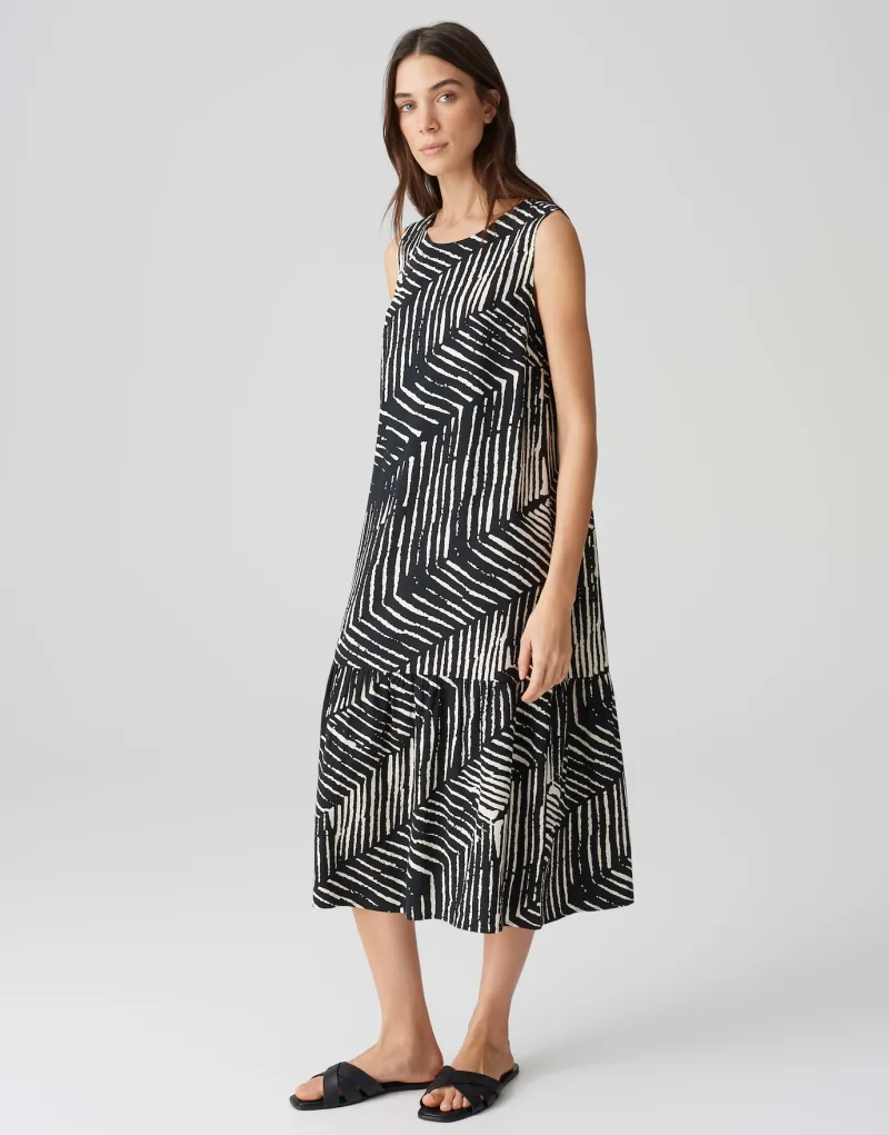 Opus Kleider*Wicy palm leaves Black