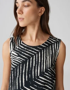 Opus Kleider*Wicy palm leaves Black