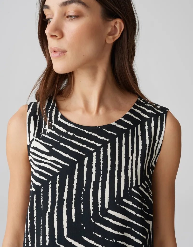 Opus Kleider*Wicy palm leaves Black