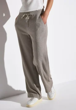Street One Hosen*Wide Leg Hose mit Struktur vintage stone