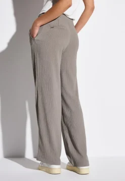 Street One Hosen*Wide Leg Hose mit Struktur vintage stone