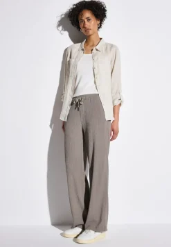 Street One Hosen*Wide Leg Hose mit Struktur vintage stone