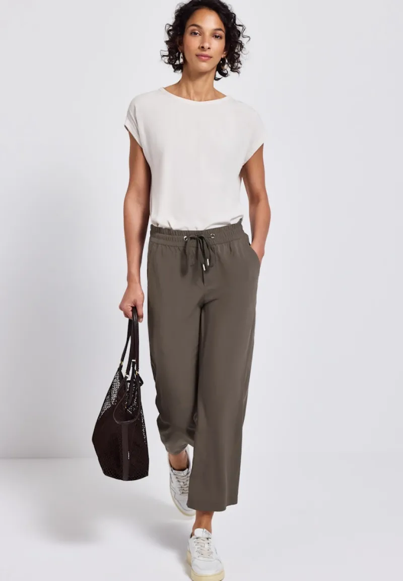 Street One Shorts*Wide Leg Hose nomad brown