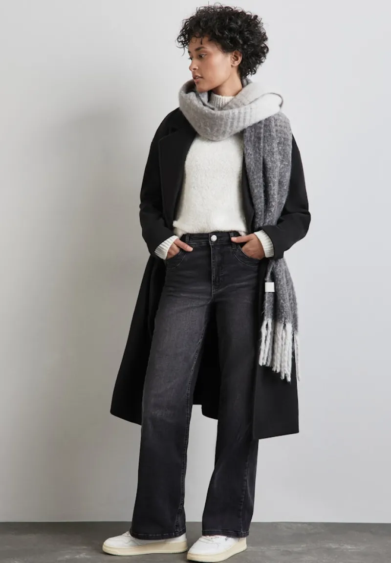 Street One Jeans*Wide Leg Jeans black net wash