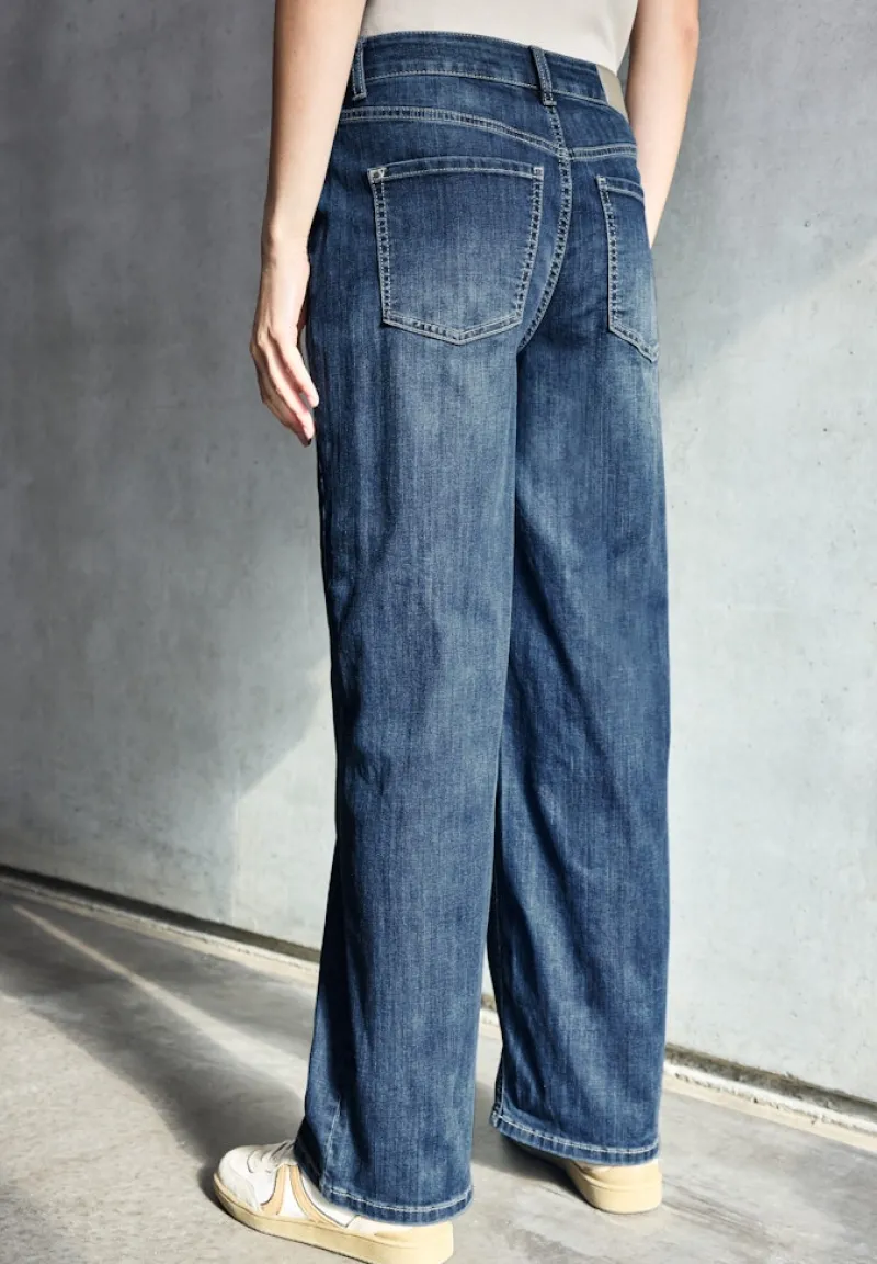 STREET ONE STUDIO Jeans*Wide Leg Jeans dark blue clean wash