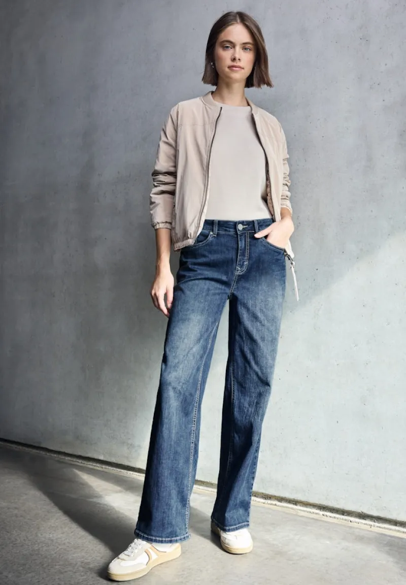 STREET ONE STUDIO Jeans*Wide Leg Jeans dark blue clean wash