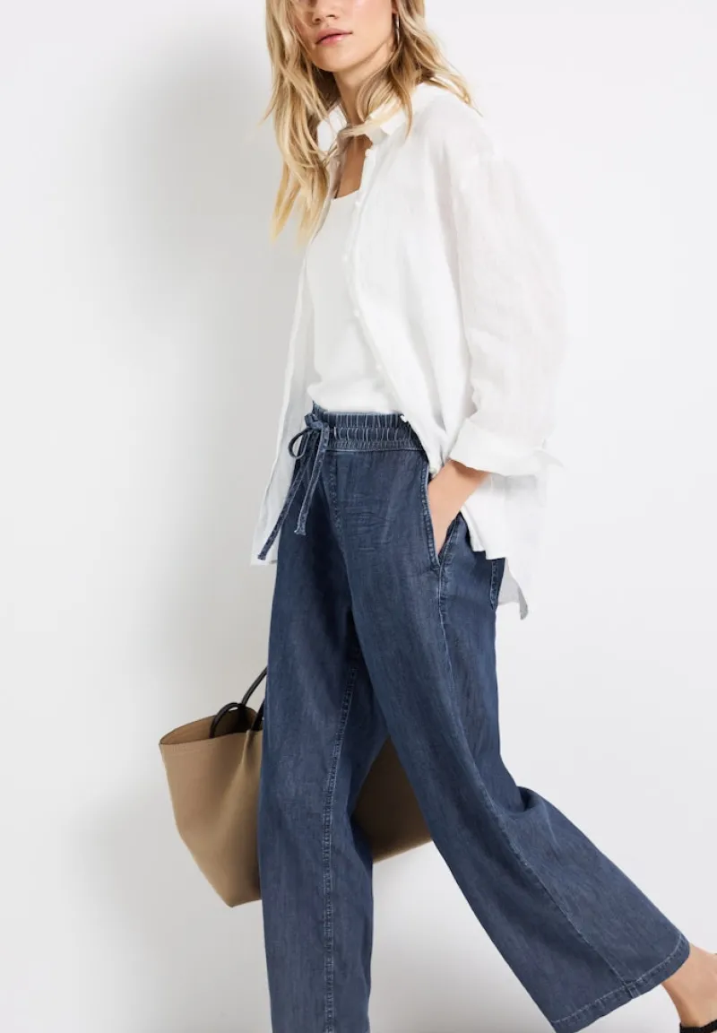 Street One Shorts*Wide Leg Jeans dark blue clean