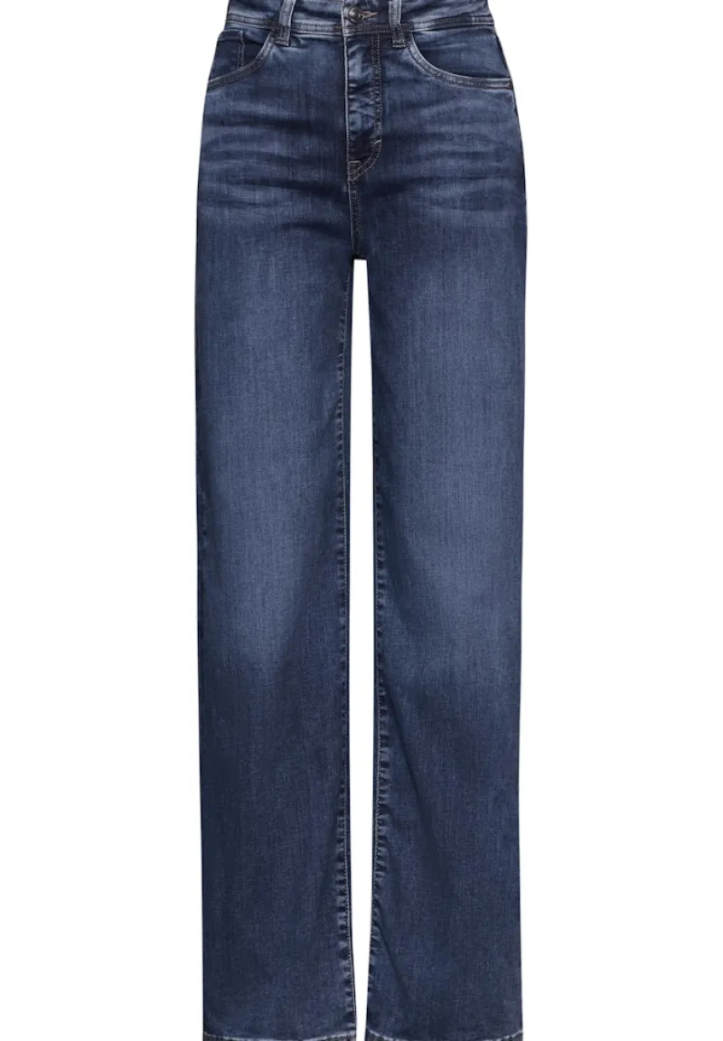 Street One Jeans*Wide Leg Jeans dark blue washed