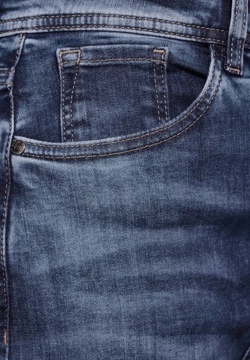 Street One Jeans*Wide Leg Jeans dark blue washed