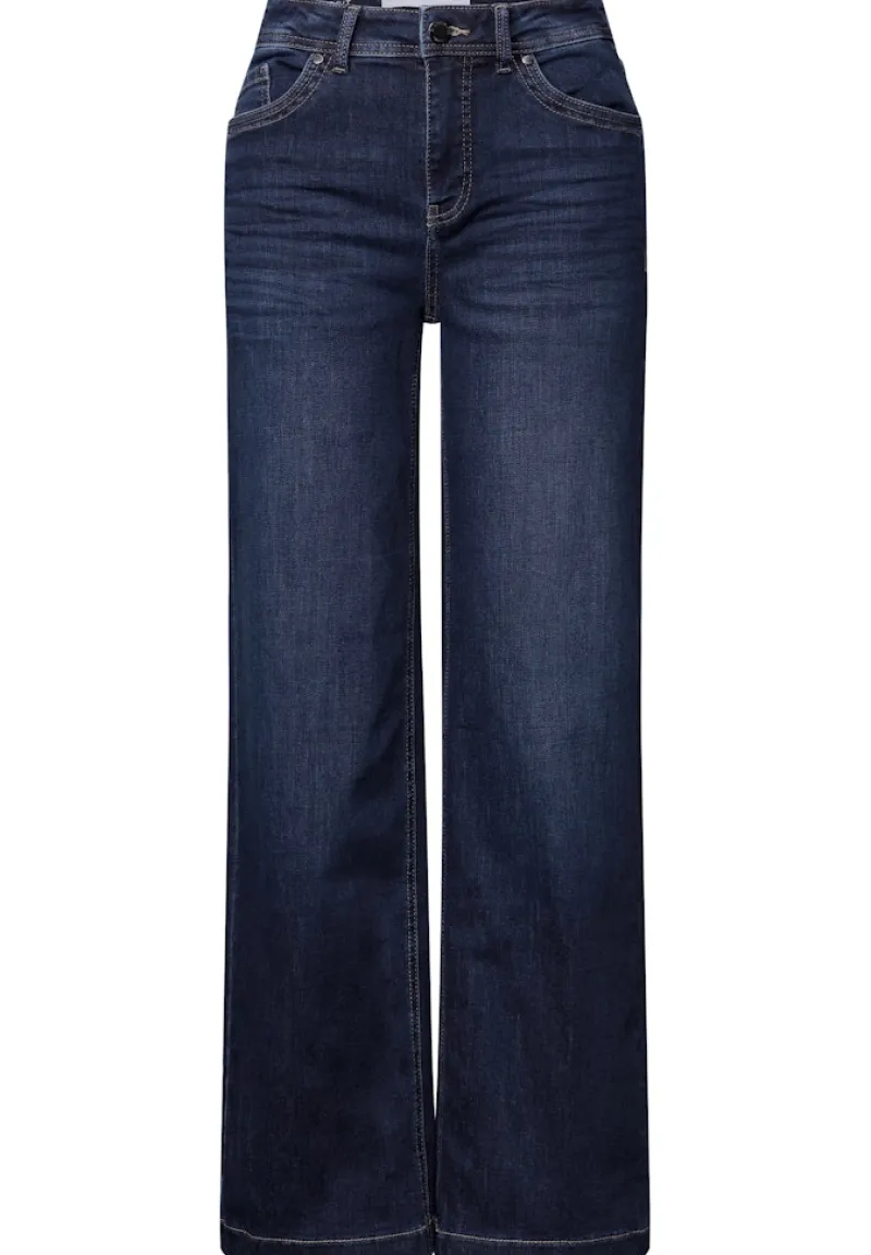 Street One Jeans*Wide Leg Jeans deep indigo soft washed