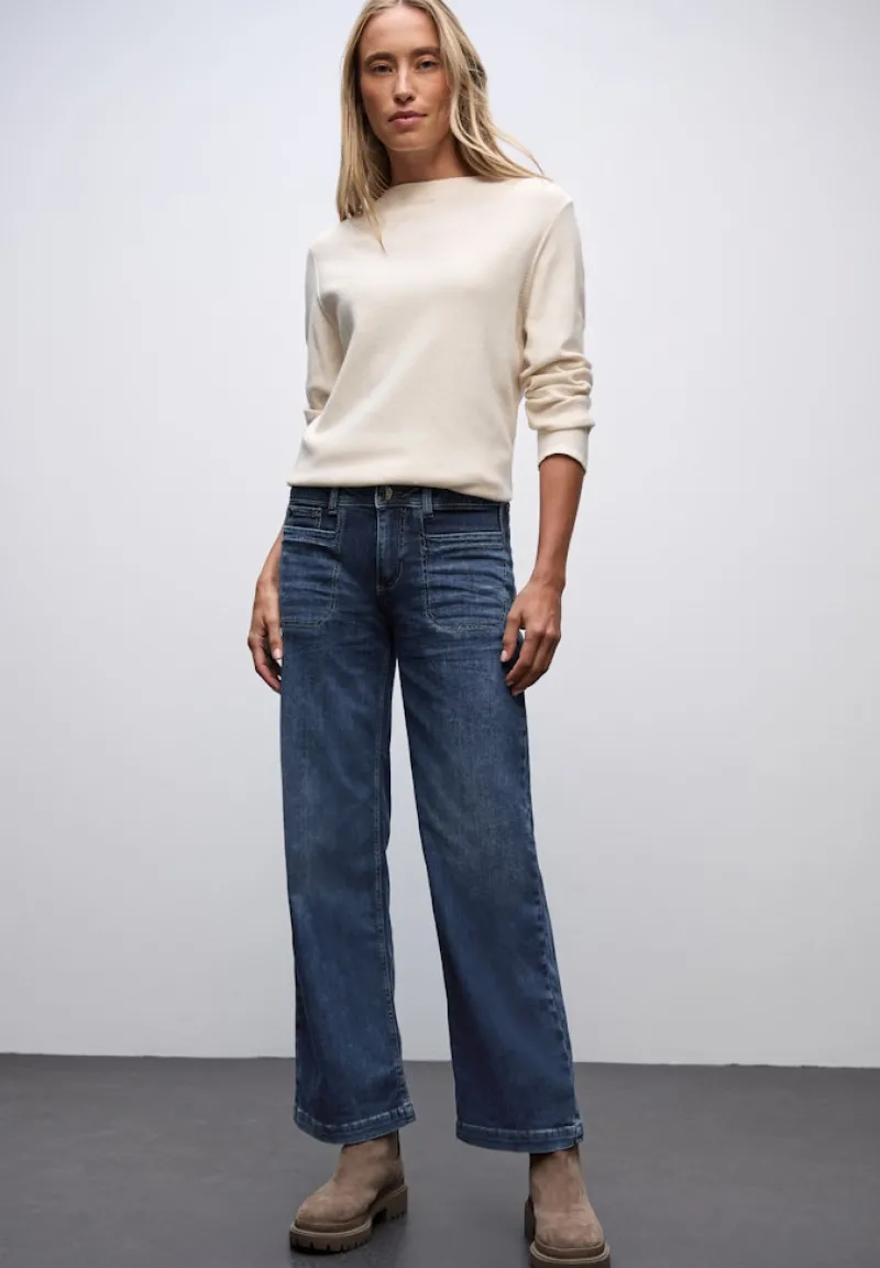 Street One Jeans*Wide Leg Jeans indigo washed