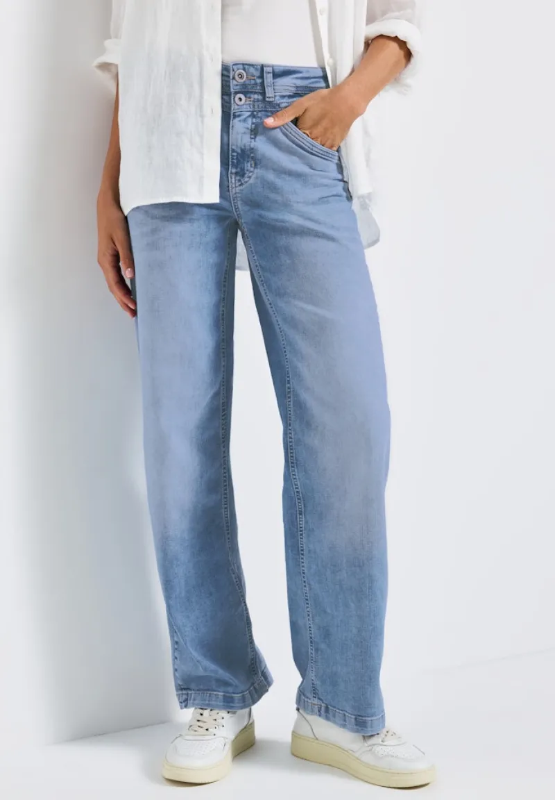 Street One Jeans*Wide Leg Jeans light blue washed