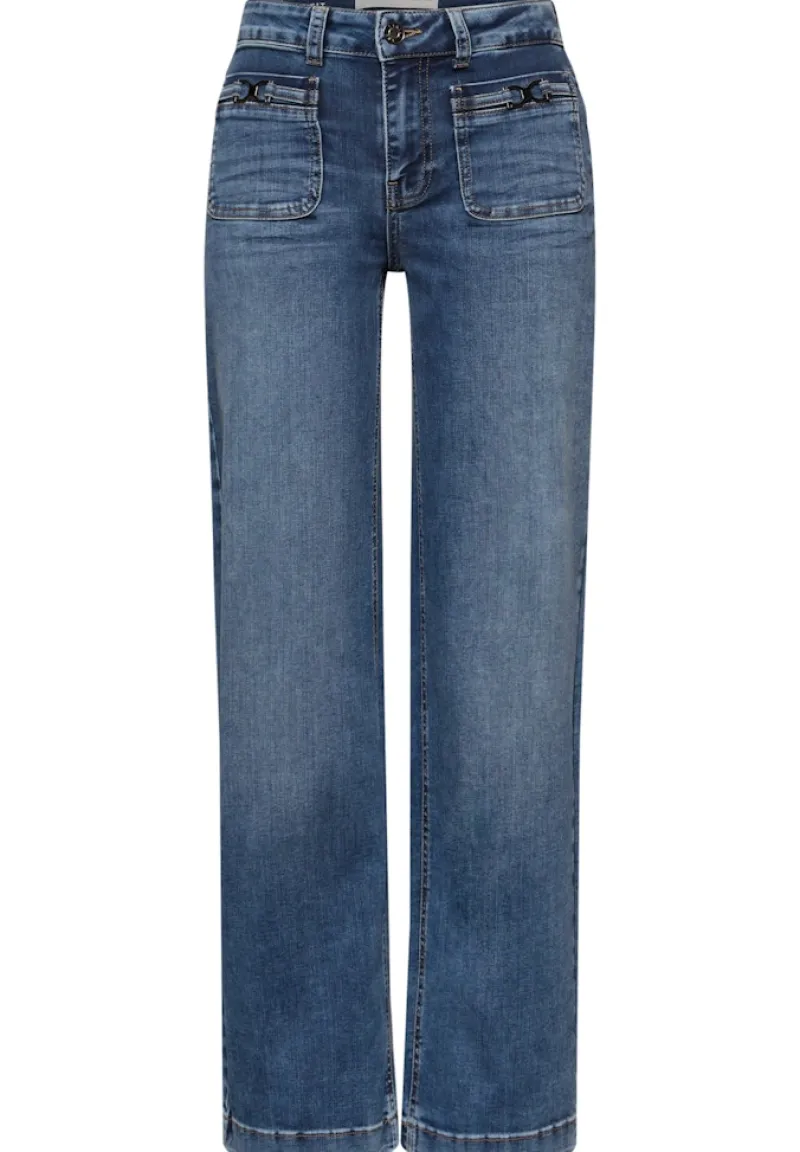 Street One Jeans*Wide Leg Jeans medium blue randomwash