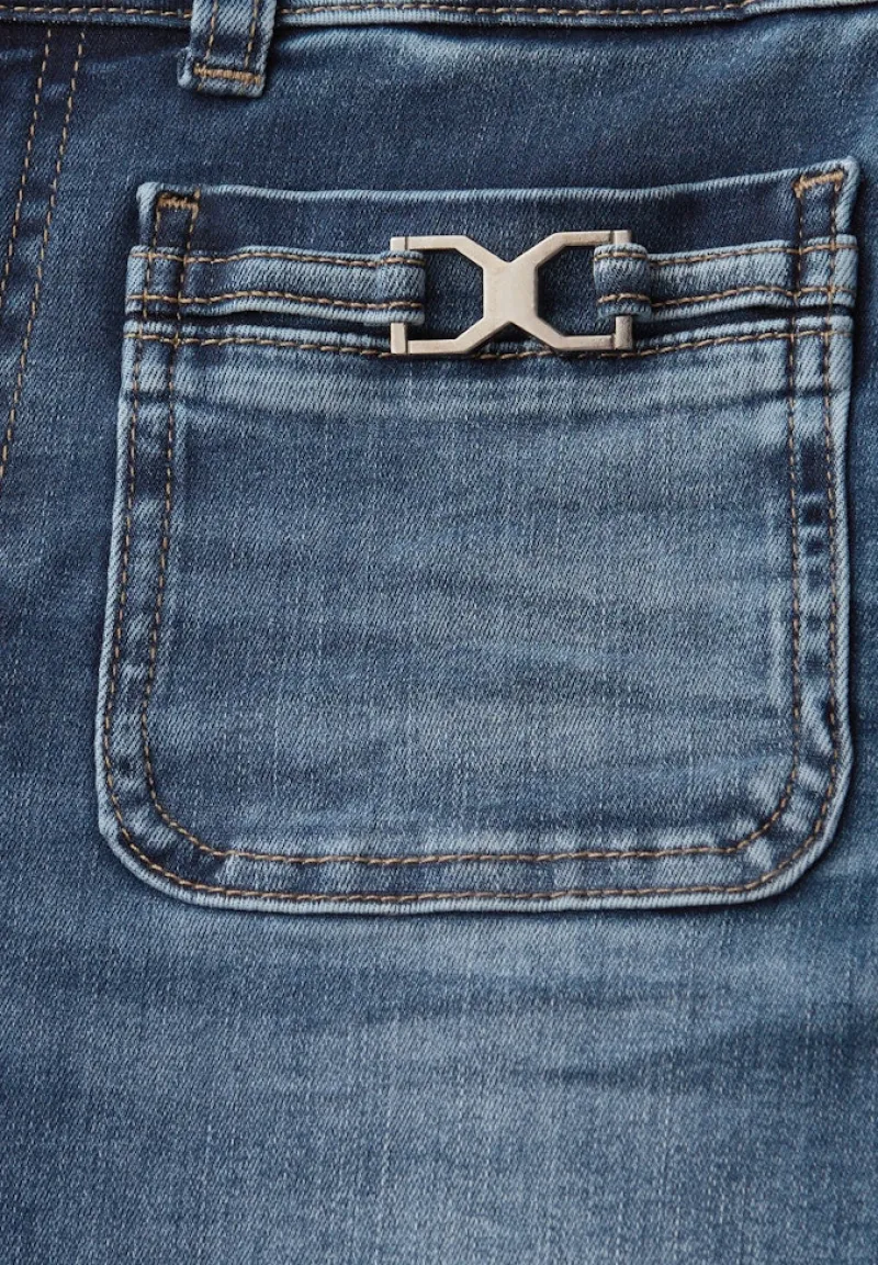 Street One Jeans*Wide Leg Jeans medium blue randomwash