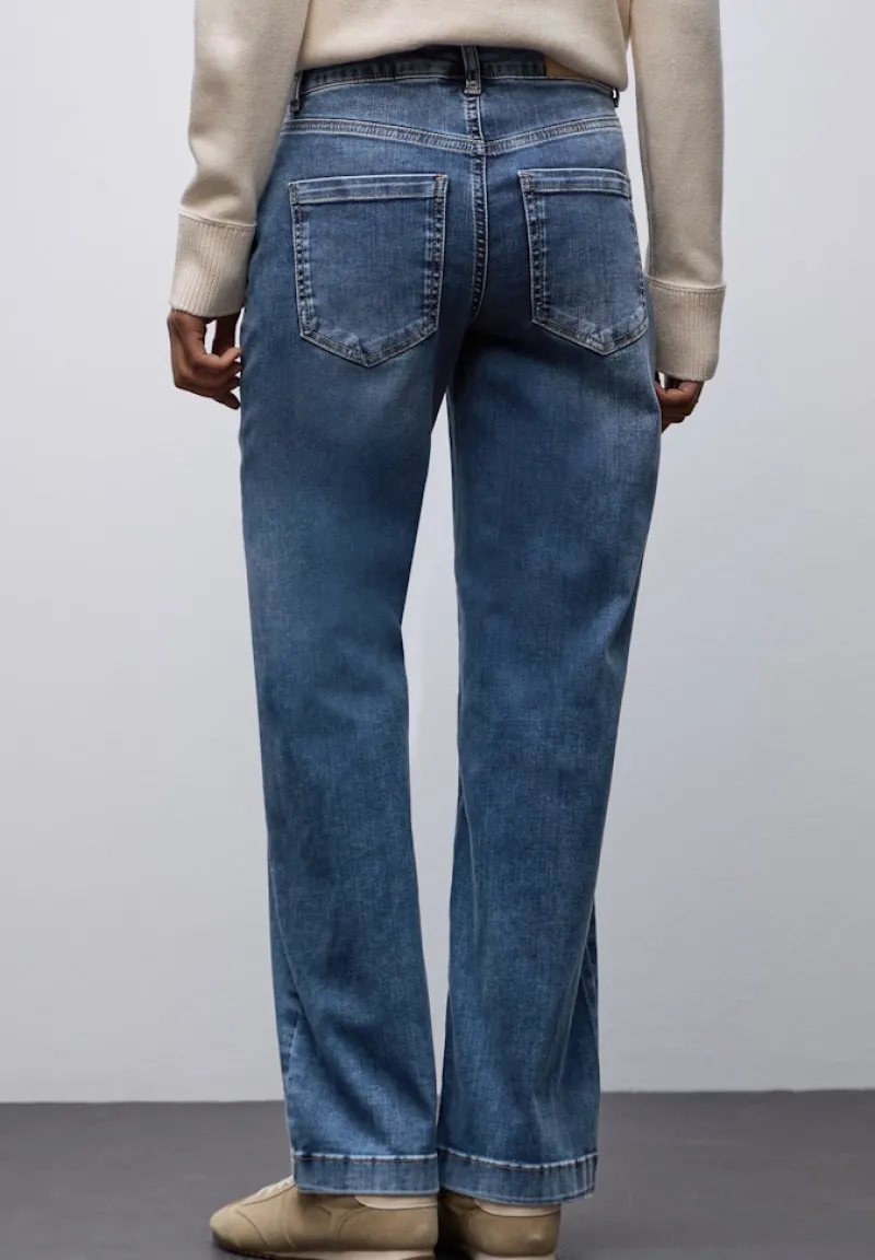 Street One Jeans*Wide Leg Jeans medium blue randomwash