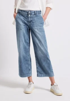 Street One Shorts*Wide Leg Jeans medium blue random