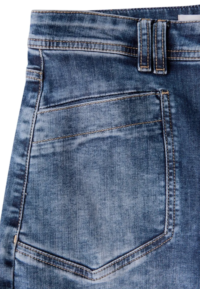 Street One Jeans*Wide Leg Jeans mid blue random wash