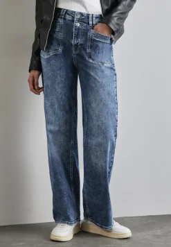 Street One Jeans*Wide Leg Jeans mid blue random wash