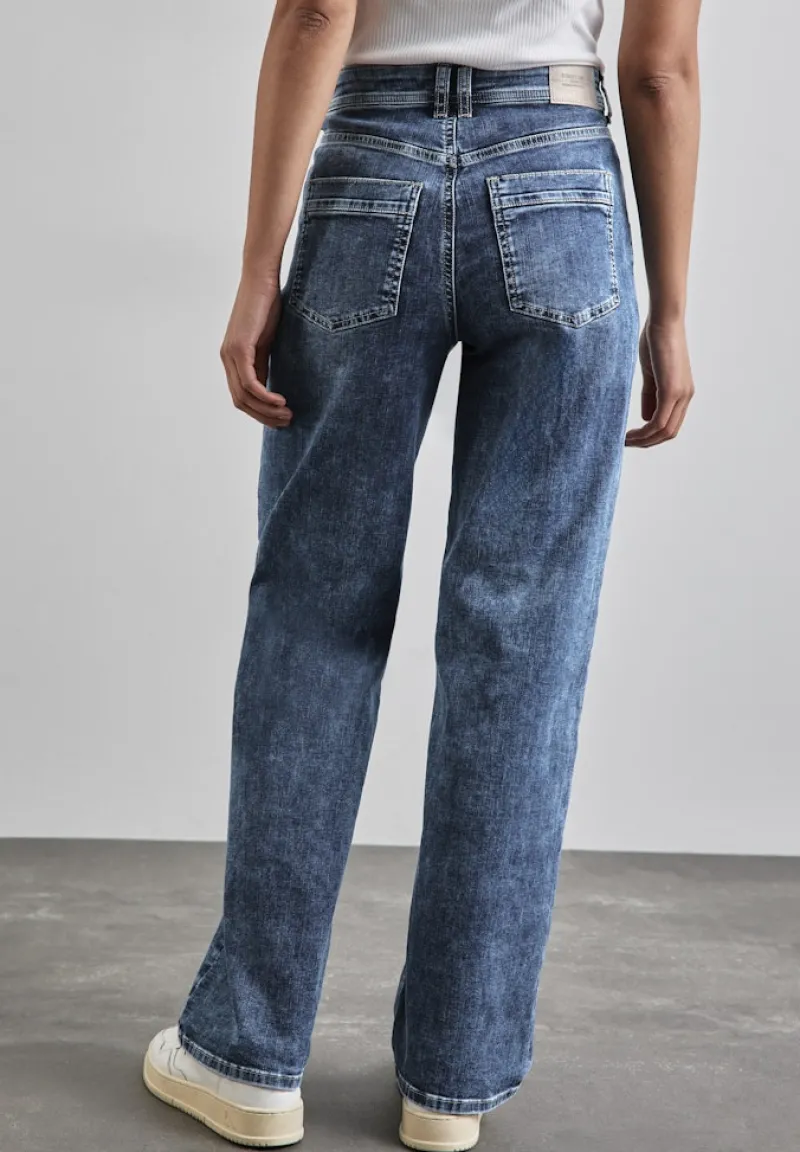 Street One Jeans*Wide Leg Jeans mid blue random wash