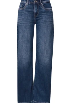 Street One Jeans*Wide Leg Jeans mid blue soft washed