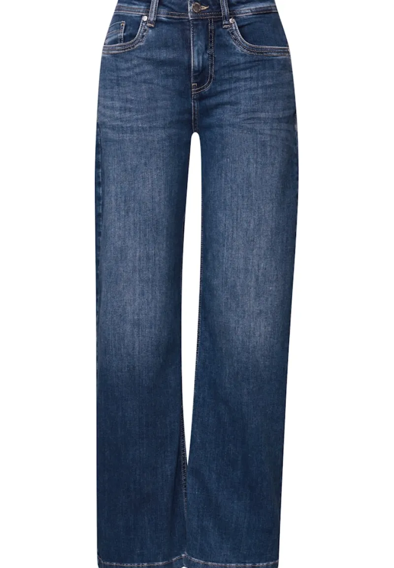 Street One Jeans*Wide Leg Jeans mid blue soft washed