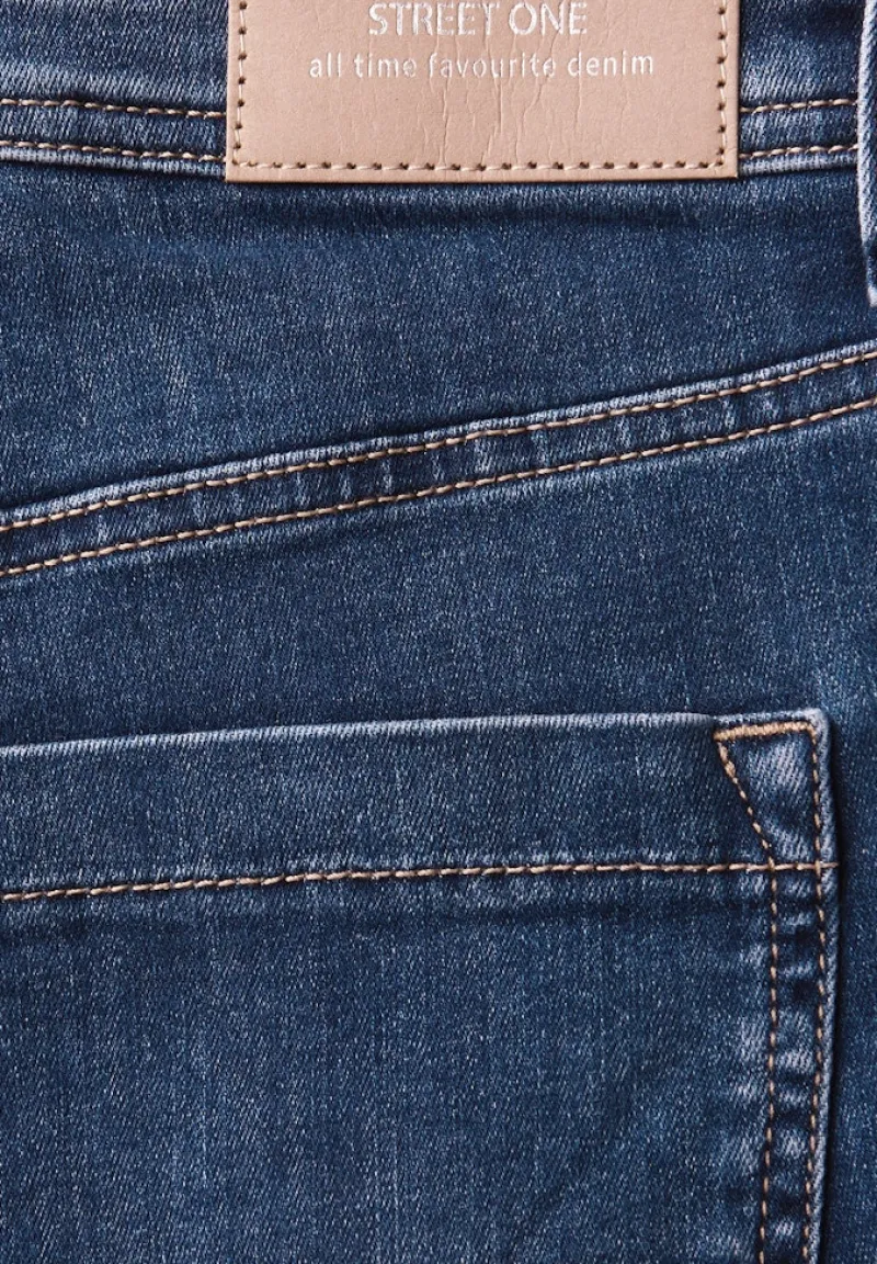 Street One Jeans*Wide Leg Jeans mid blue soft washed