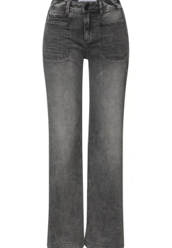 Street One Jeans*Wide Leg Jeans mid grey washed