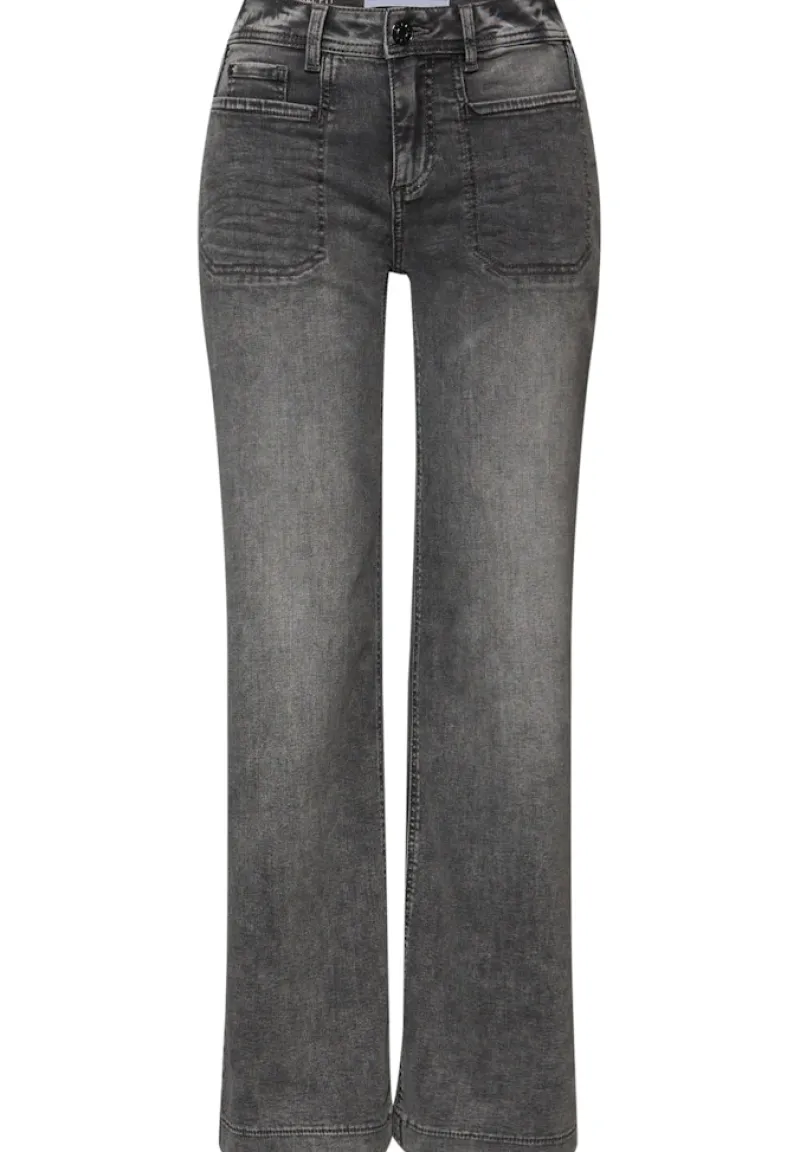 Street One Jeans*Wide Leg Jeans mid grey washed