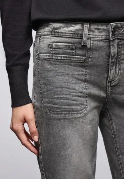 Street One Jeans*Wide Leg Jeans mid grey washed