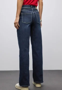 Street One Jeans*Wide Leg Jeans mit Gürtel dark blue washed