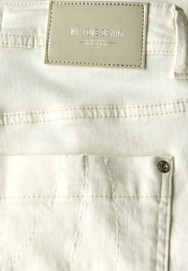 Cecil Jeans*Wide Leg Jeans mit Muster light beige