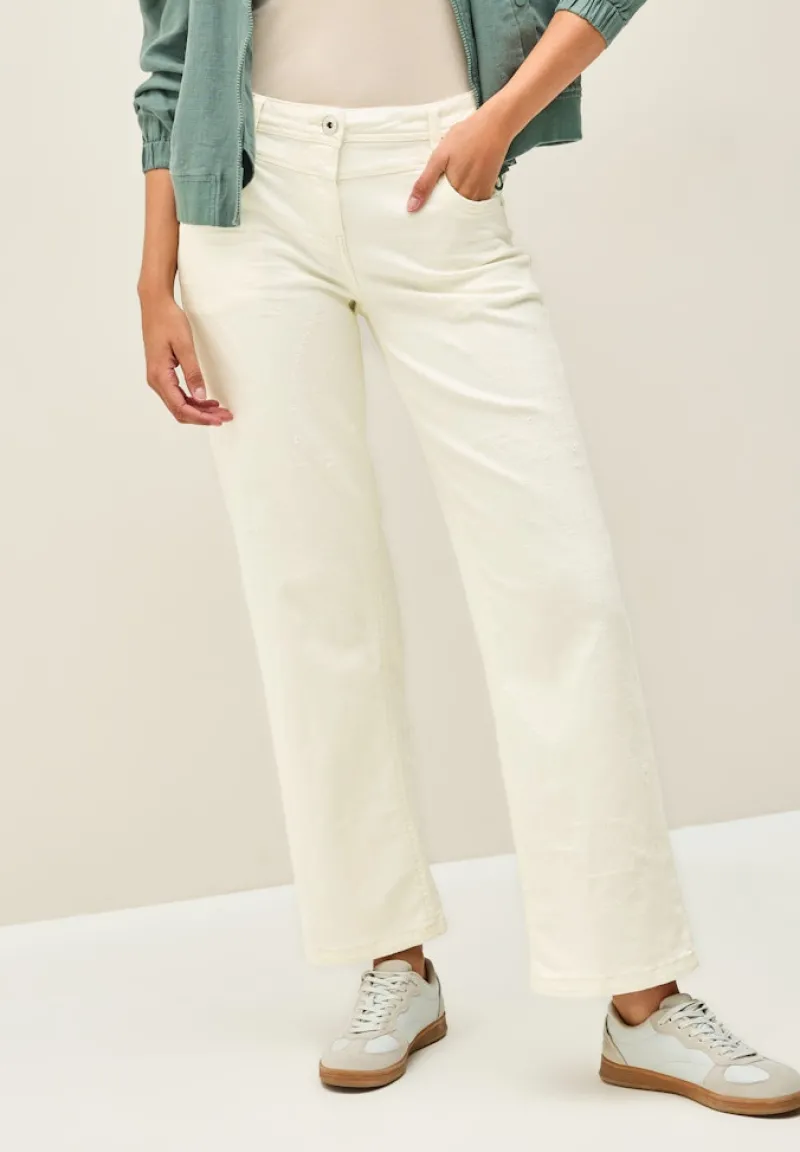Cecil Jeans*Wide Leg Jeans mit Muster light beige