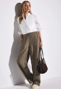 Street One Hosen*Wide Leg Leinenhose acron brown