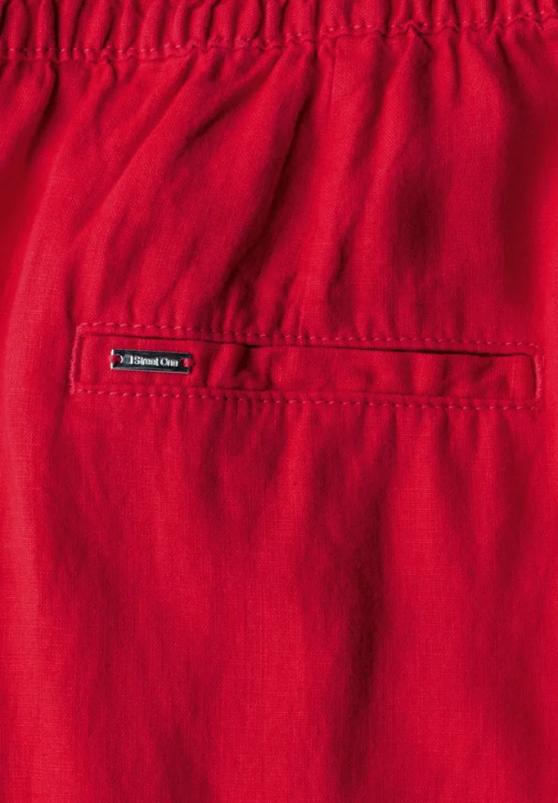 Street One Hosen*Wide Leg Leinenhose glory red