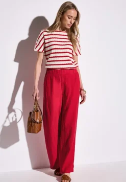 Street One Hosen*Wide Leg Leinenhose glory red
