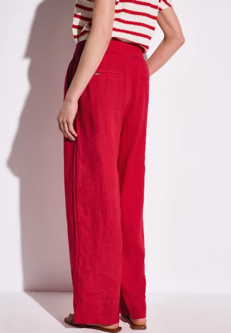 Street One Hosen*Wide Leg Leinenhose glory red