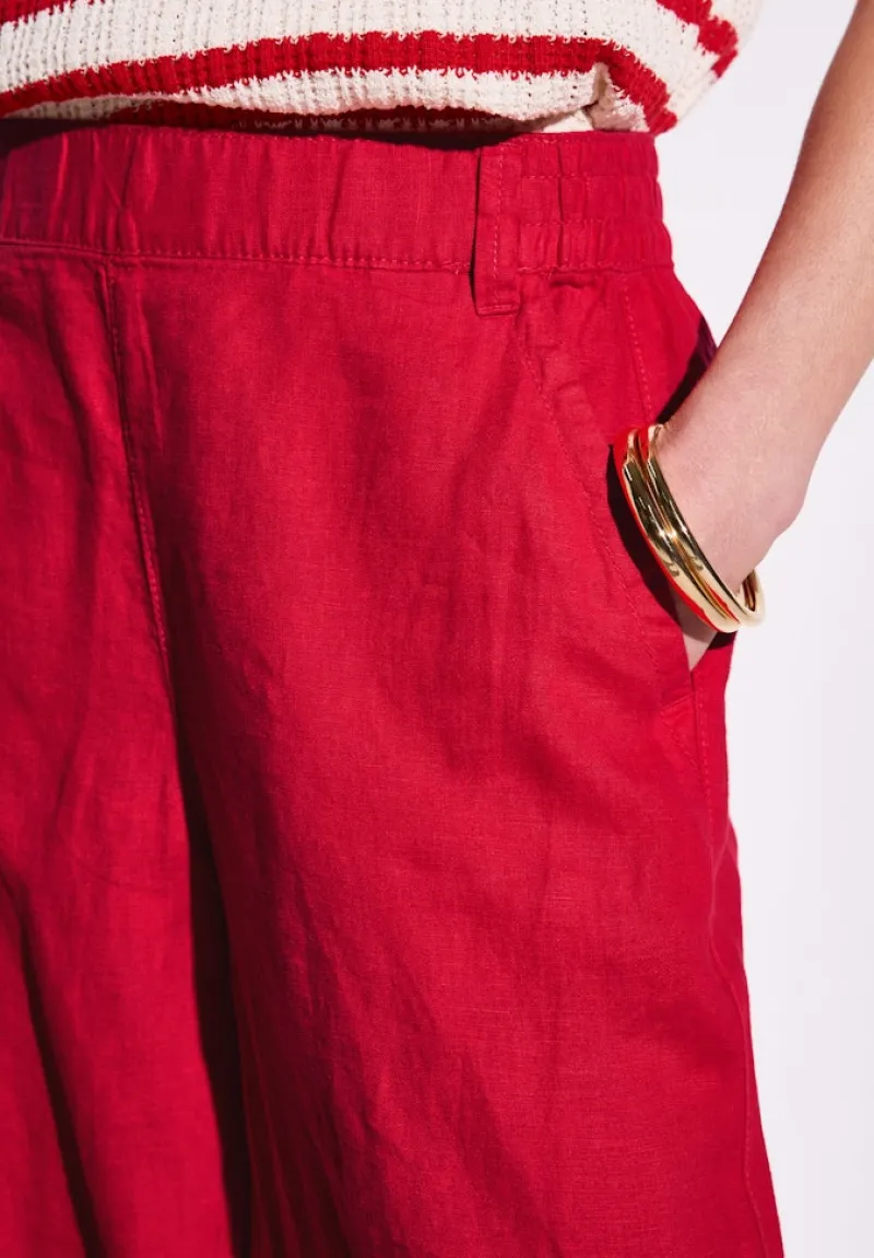 Street One Hosen*Wide Leg Leinenhose glory red