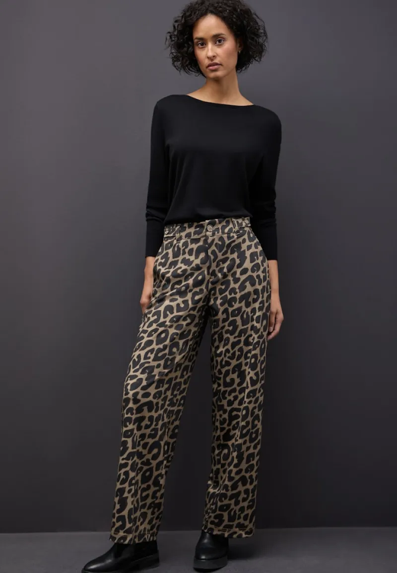 Street One Hosen*Wide Leg Leo Hose silk brown