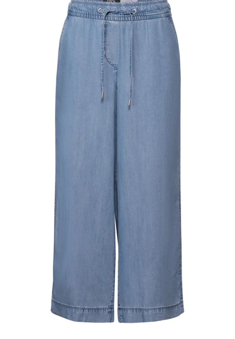 Cecil Shorts*Wide Leg Lyocell-Hose light blue wash