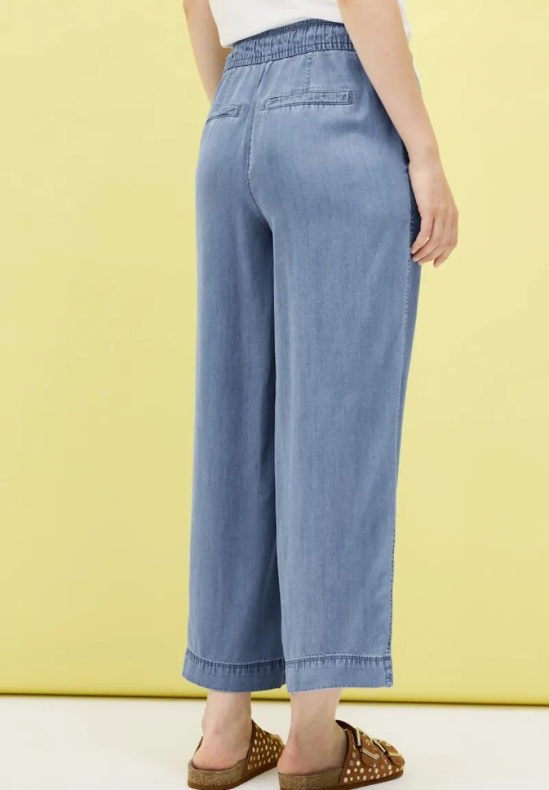 Cecil Shorts*Wide Leg Lyocell-Hose light blue wash