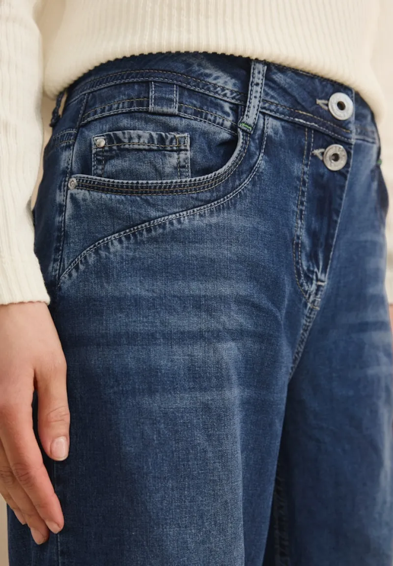 Cecil Jeans*Wide Leg Lyocellmix Jeans mid blue used wash