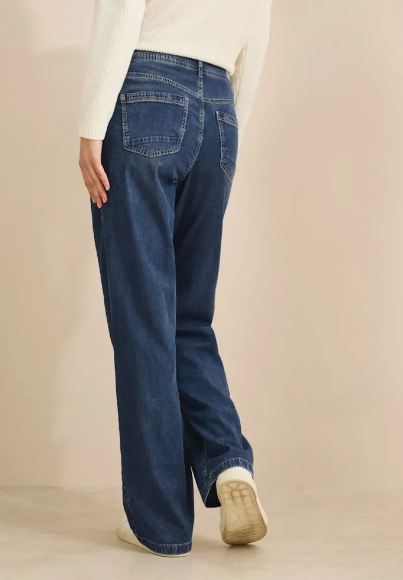 Cecil Jeans*Wide Leg Lyocellmix Jeans mid blue used wash