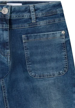 Cecil Jeans*Wide Leg Patch Pocket Jeans mid blue used wash